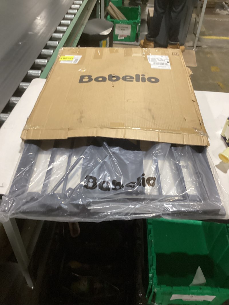 Condition photo showing New/Like New for Babelio Auto Close Baby Gate with Cat Door,29-43" Metal Gate for Doorway,Stairs, House,Easy Walk Thru with Pet Door,Includes 4 Wall Cups and 3 Extension Pieces,Black Black 29-43" Wide, 30" Tall