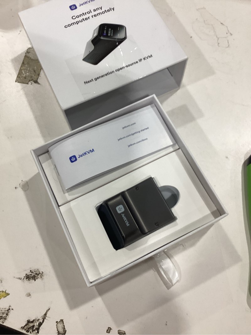 Condition photo showing Good Condition for JetKVM Open-Source IP KVM Switch jetkvm Computer remotely Control lP/MAC/HDMl/USB Touchscreen LCD USB-C(Power/Keyboard/mouse) Mac/Windows/Linux,KVM Switches for Home Offices,Business,Data Center