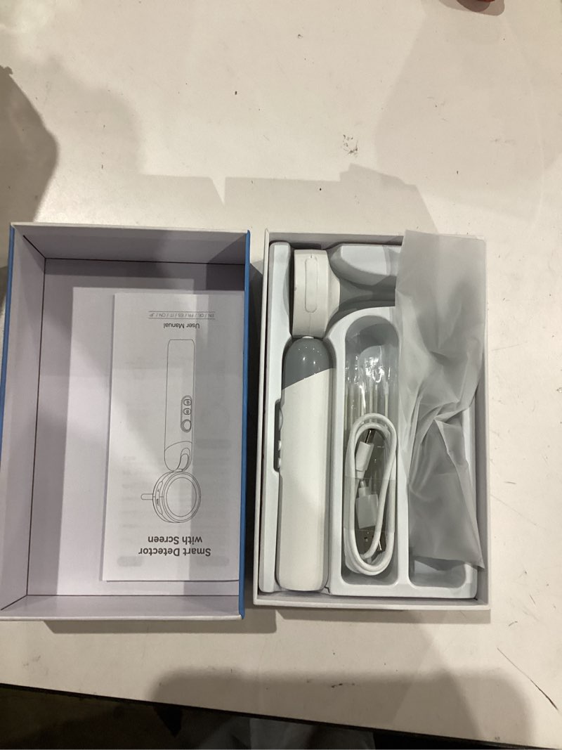 Condition photo showing As Is for otoscope ear camera with 1.38” screen, 1080p hd ear scope & 4 led lights for adult kid and pet, 12 silicone specula tips, photo & video, type-c charging with computer, home medical standard – gray