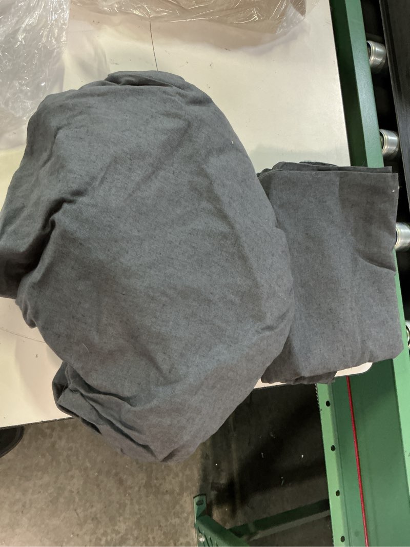 Condition photo showing Good Condition for european linen fitted sheet set, king, charcoal