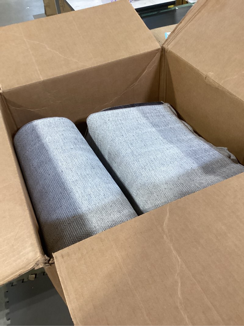 Condition photo showing As Is for modern geometric patchwork indoor area rug for living room, blue-taupe 8'x 10' large rug rockwood collection hardwood floors decor for bedroom, blue throw carpet for office entryway dining room 8 x 10 feet blue-taupe