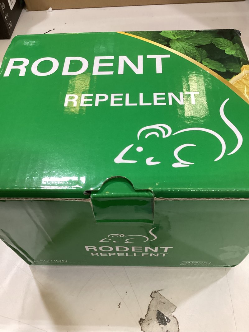 Condition photo showing New/Like New for 32pcs mouse rodent repellent, natural mouse repellent peppermint oil for mice, rats, squirrels, spiders and pests, keeps pests away effectively from garden & home (peppermint)