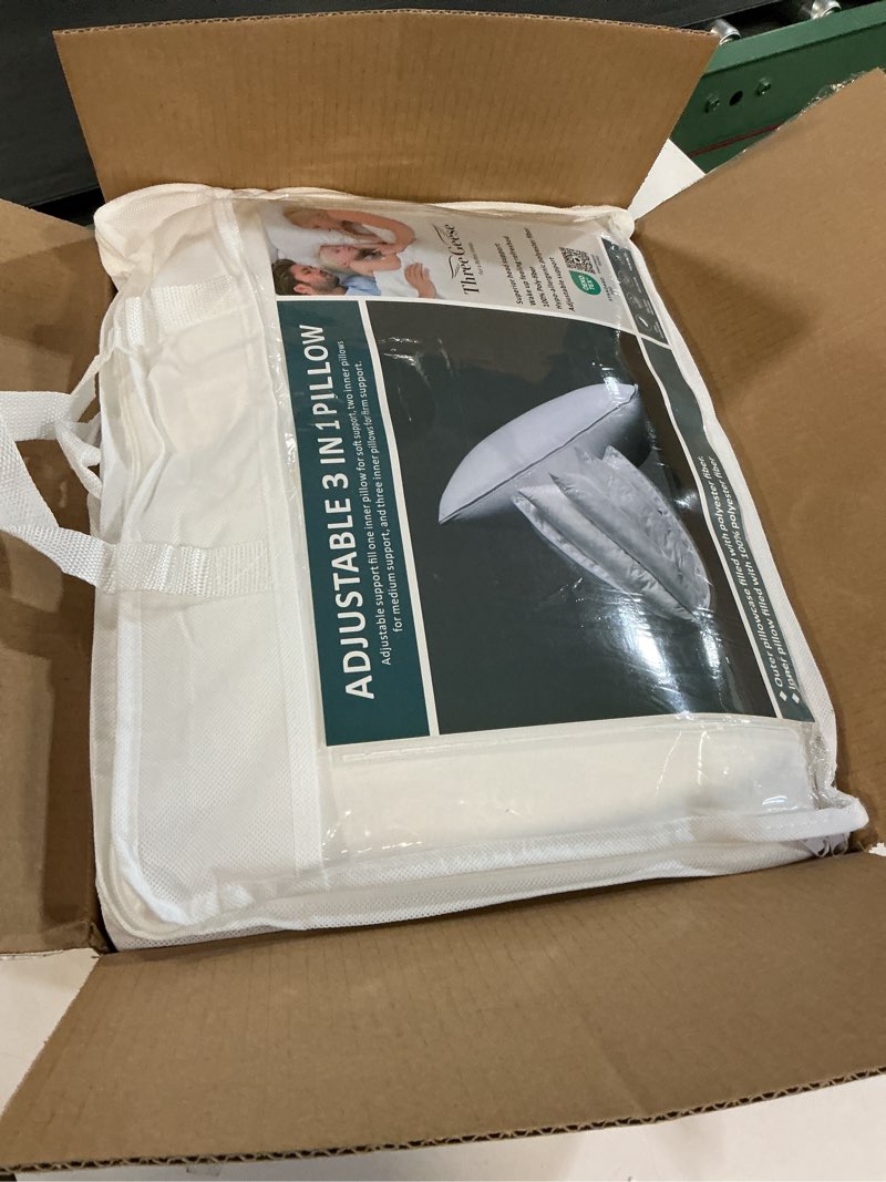Condition photo showing Good Condition for Three Geese Adjustable Layer Pillows, Assembled 3 in 1 Bed Pillow,Soft Pillow Good for Side and Back Stomach Sleeper,Queen Size Pack of 1 Queen (Pack of 1) White