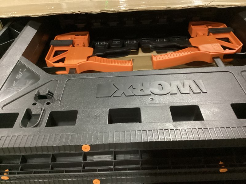 Condition photo showing Good Condition for Worx WX065 Clamping Sawhorses with Bar Clamps Clamping Sawhorse Pair