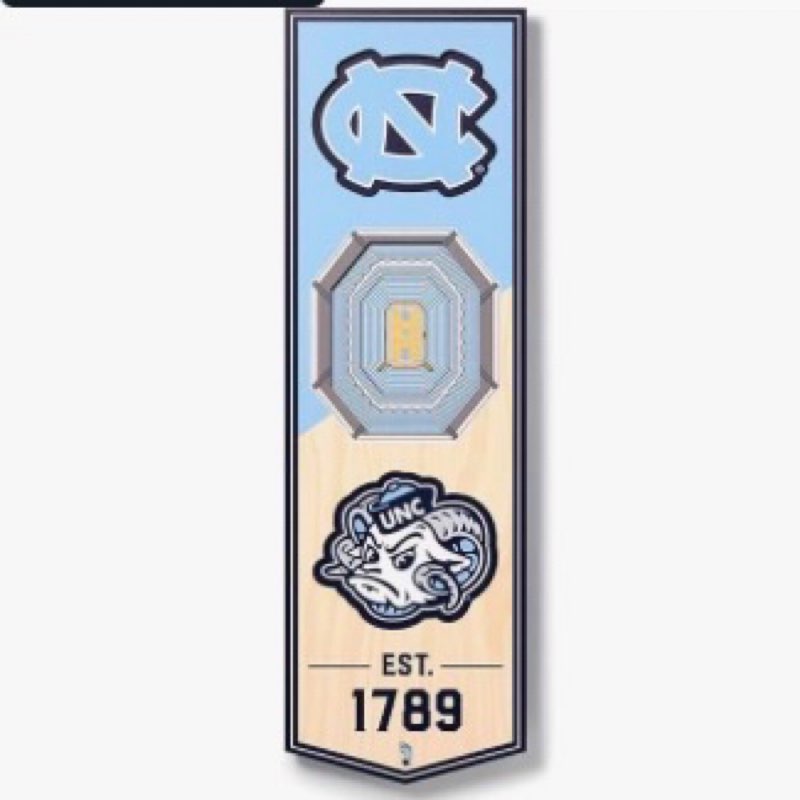 YouTheFan NCAA North Carolina Tar Heels 3D Stadium 6x19 Banner - Dean E. Smith Center