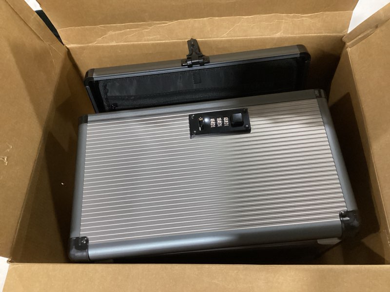 Condition photo showing Good Condition for Medicine Lock Box with Code, Medication Lock Box with Removable Tray & Pocket Bag, Portable First Aid Box for Home, 12 * 7.7 * 7.9 Inch (Black) Black Medium-12inch