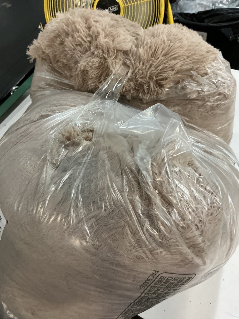 Condition photo showing As Is for bedsure calming dog bed medium large size dogs - donut washable large pet bed, 33 inches anti-slip round fluffy plush faux fur dog bed, camel 33"l x 33"w x 8"th camel
