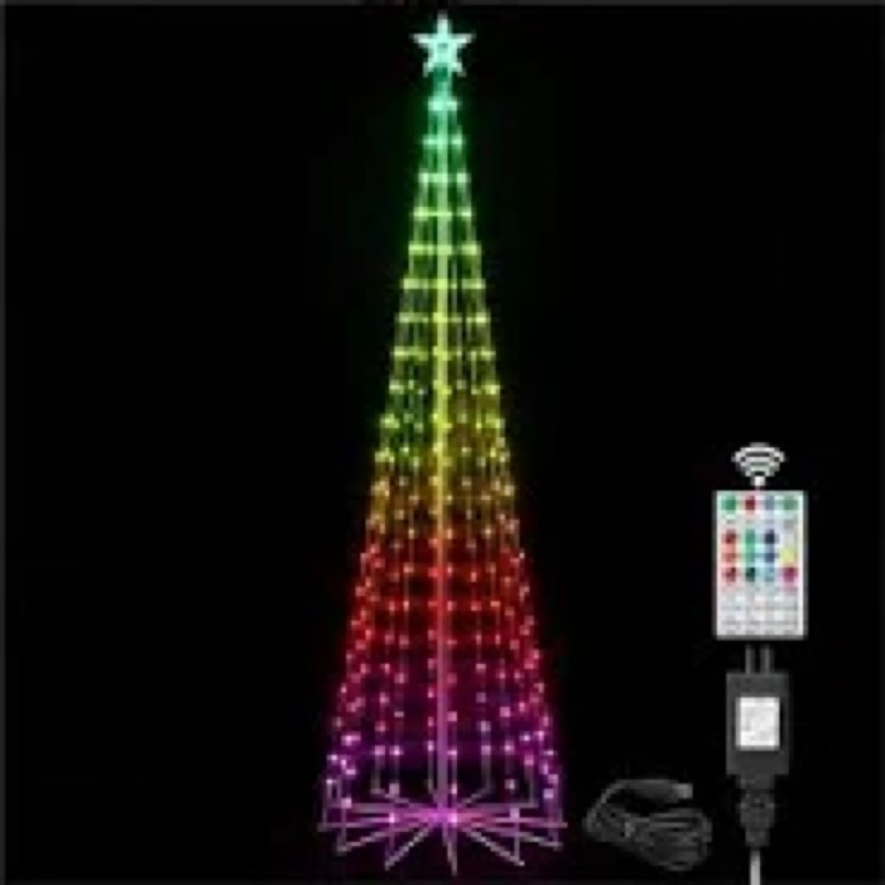 7.5ft Outdoor Christmas Cone Tree Lights - 202 LED Color Changing Lighted Tree with 