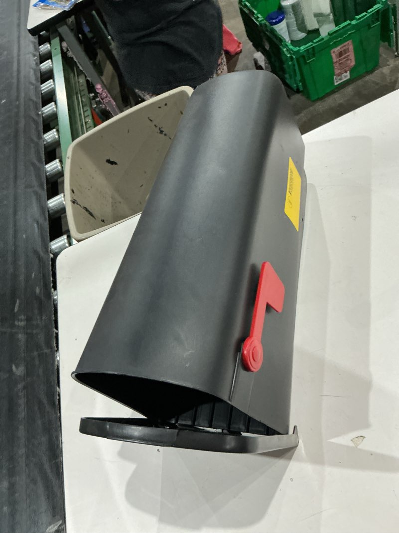 Condition photo showing As Is for architectural mailboxes parsons plastic standard mailbox black