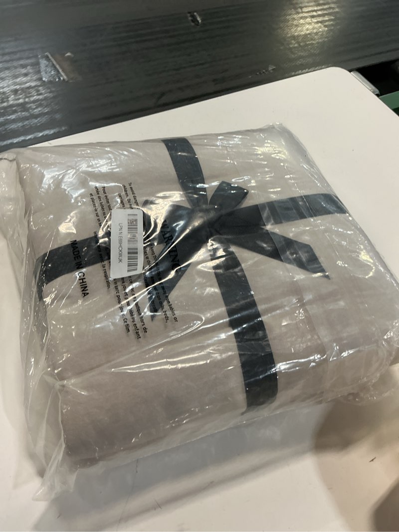 Condition photo showing Good Condition for lovque bedding duvet cover queen size, 100% washed cotton linen like natural bedding set with zipper closure (no comforter), 90x90, light linen grey linen light grey queen