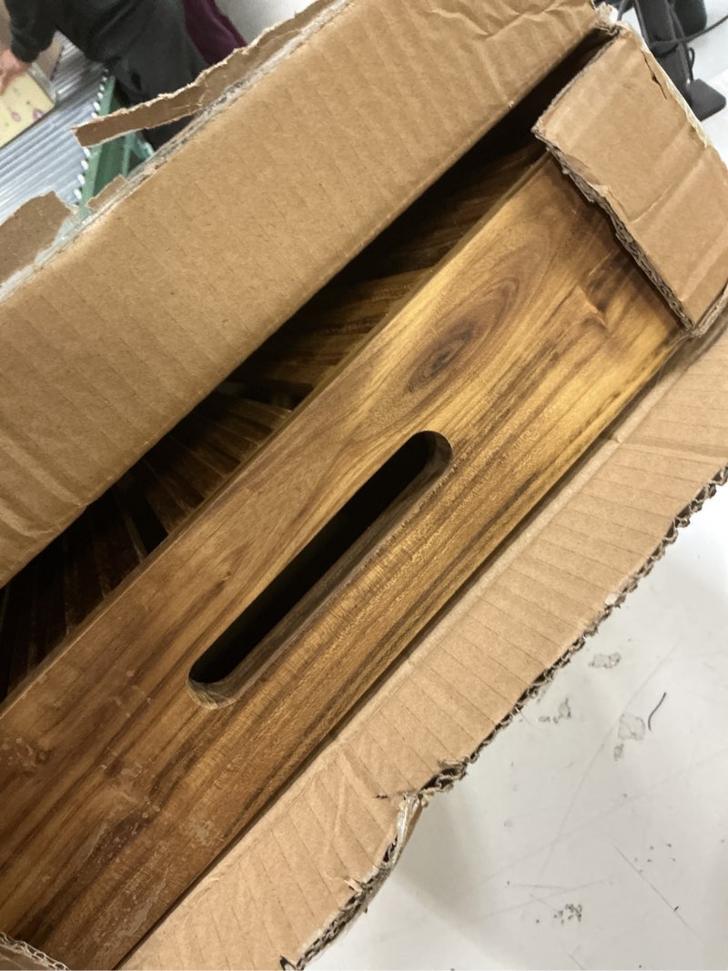 Condition photo showing item condition for Wooden One Step Stool,Teakwood Indoor Stepping Stools for Elderly/Chirld/Seniors,Adults Non Slip Outdoor Platform with Carved Grooves & Handles for High Bed Riser, Bedroom,Bathroom, Kitchen, Garden