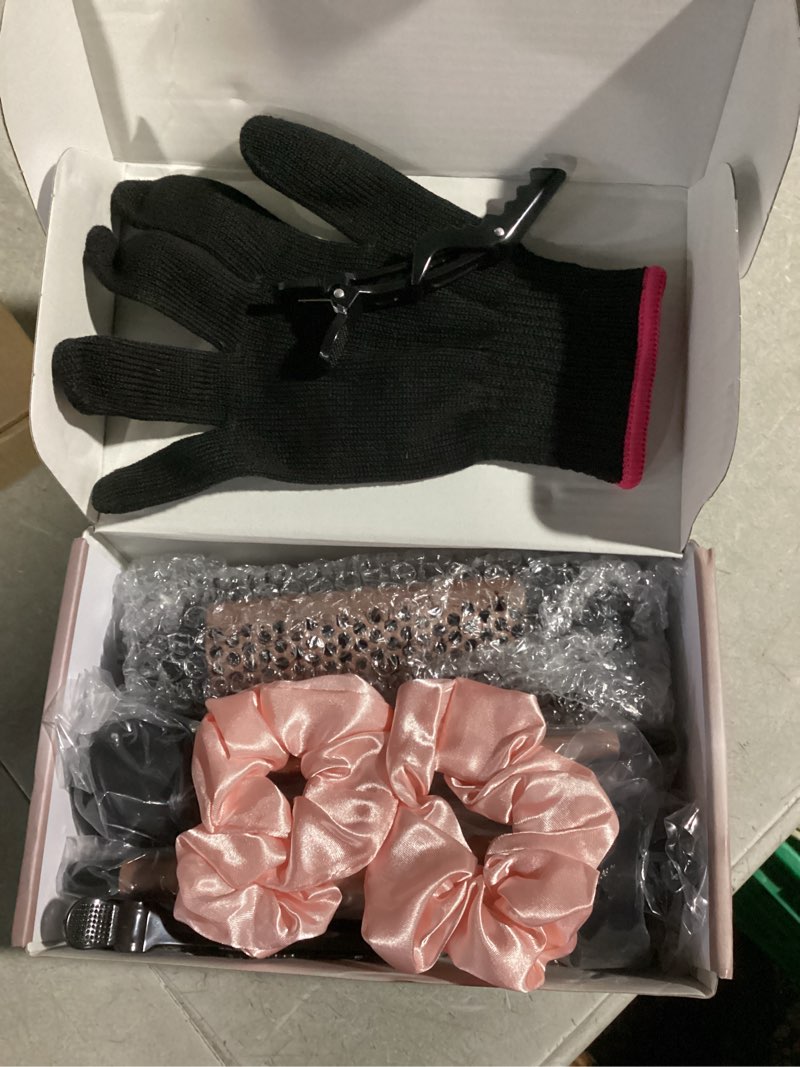 Condition photo showing Good Condition for 5 in 1 Curling Iron with Thermal Brush and 4 Interchangeable Ceramic Barrels(1/2 to 1 1/2 inch), Curling Wand Set with Flat Iron, Fast Heating, Dual Voltage Hair Curler, Gifts for Women Rose Gold Curling Iron Set