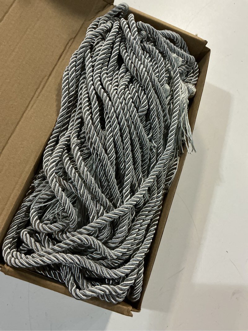 Condition photo showing Good Condition for 24 pcs graduation honor cords 68" grad braided honor cord with tassel honor rope grad cords bulk for graduation students bachelor master doctoral gown grad decor (sliver)
