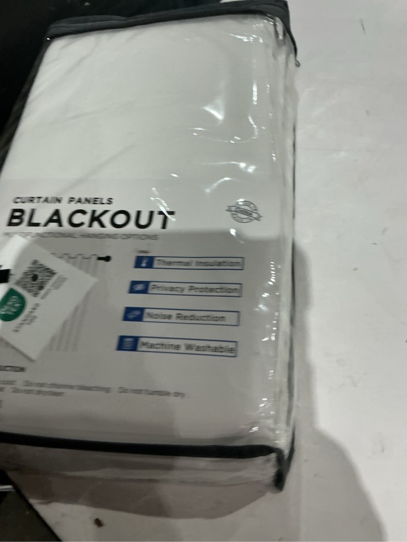 Condition photo showing Good Condition for 100% blackout shield linen blackout curtains for bedroom 84 inches long, back tab/rod pocket living room drapes, thermal insulated blackout curtains 2 panels set, 50" w x 84" l, beige white alba | beige white 50"w x 84"l (pack of 2)