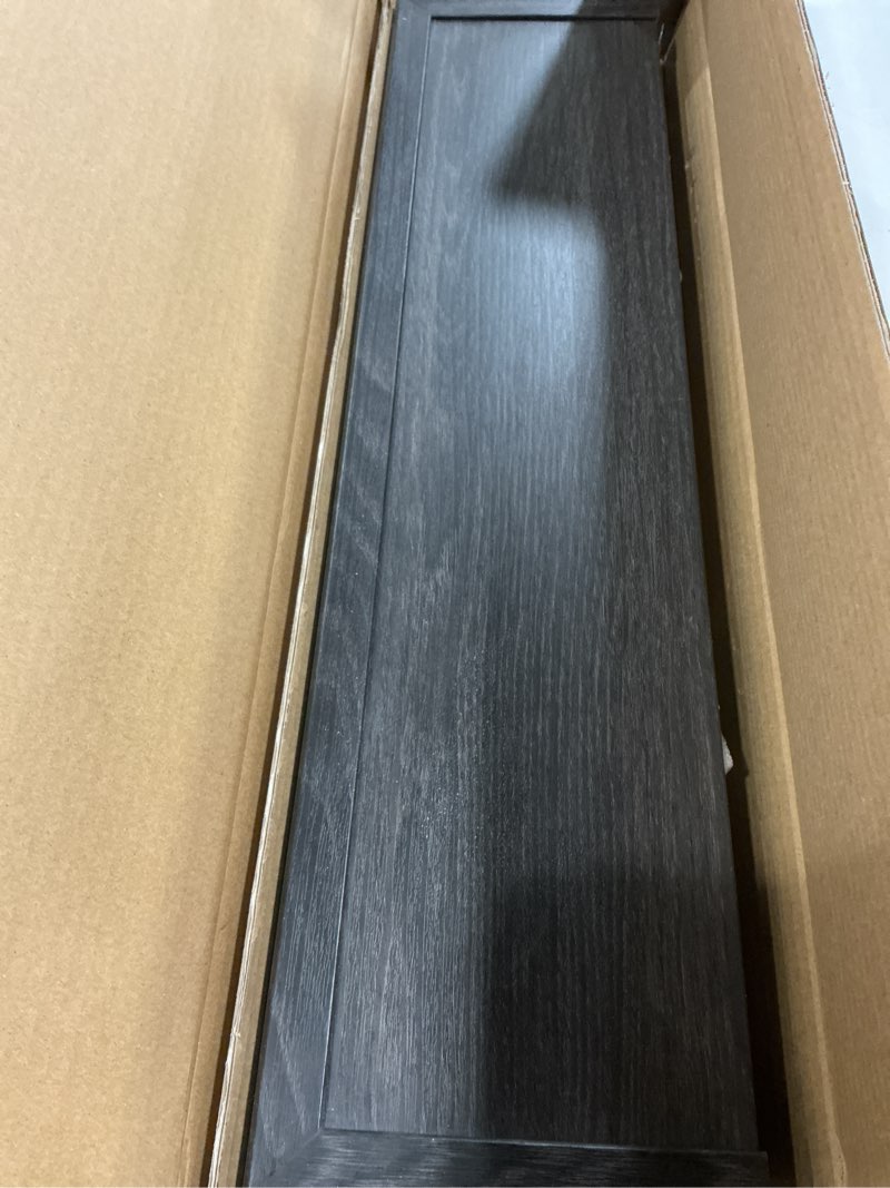 Condition photo showing New/Like New for HIGH & MIGHTY 515662 Decorative 24" Floating Shelf Holds up to 20lbs, Easy Tool-Free Dry Wall Installation, Beveled, eCommerce Packaging, Espresso Retail Packaging