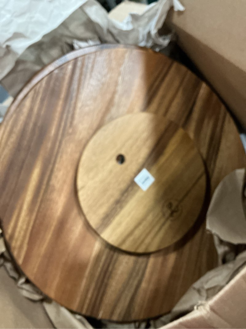 Condition photo showing As Is for lipper international 18-inch lazy susan kitchen storage, acacia 18"