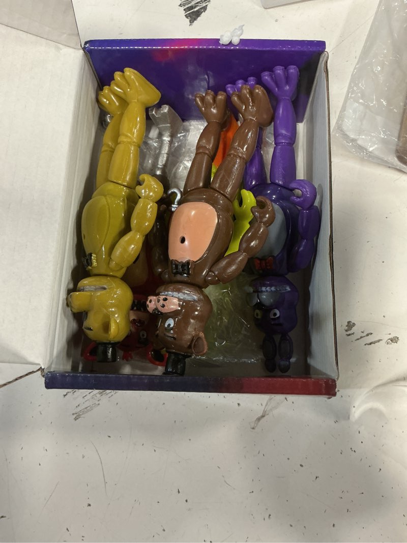 Condition photo showing Good Condition for 5pcs action figures set, 5.5 inch movable joint toys, horror style collectible figures, poseable doll set for display, cake toppers, gifts & desk decor yellow chicken