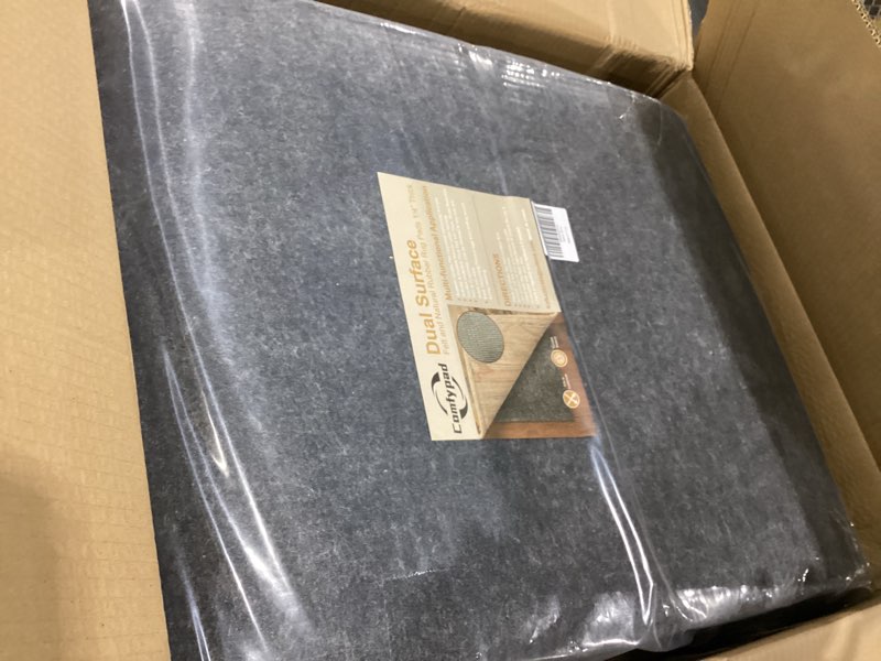 Condition photo showing Good Condition for felt rug pad, 10 x 14 ft rubber non-slip rug pad gripper, keep rugs secure and in place, extra strong under carpet mat cushion - for all floors 10 x 14 ft (rectangular)