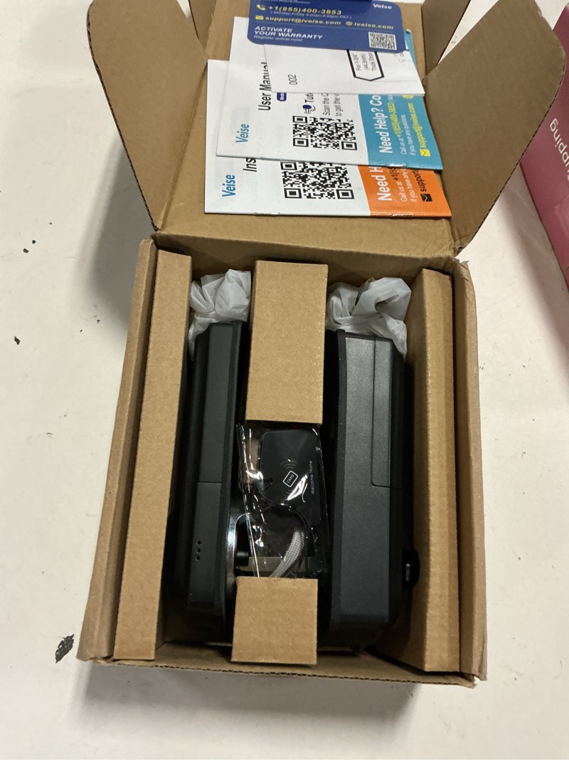 Condition photo showing New/Like New for veise ve017 fingerprint smart door lock, app control, 8-in-1 keyless entry, auto lock, emergency power port, electronic touchscreen keypad, biometric smart locks for front door, matte black ?matte black