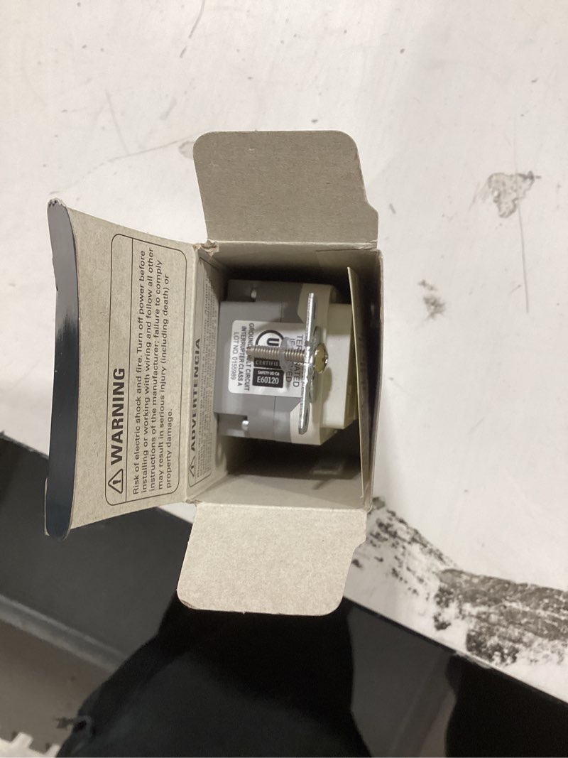 Condition photo showing As Is for Eaton 20 -Amp 125-volt GFCI Residential Decorator Outlet Receptacles , White