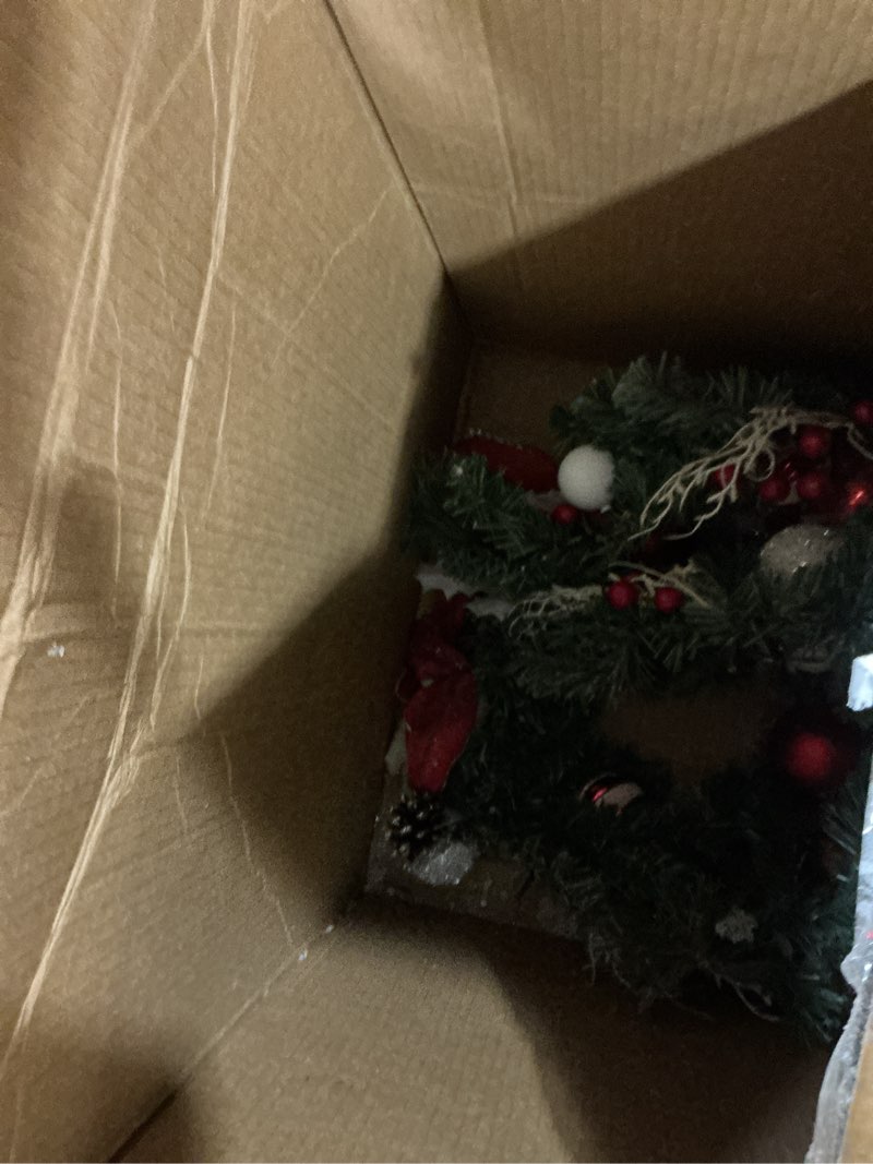 Condition photo showing item condition for 6ft Battery Operated Christmas Garland with 20 LED Lights & Timer, Pre-Lit Artificial Garland for Mantle, Staircase, Table, Indoor Outdoor Xmas Holiday Decor,Champagne