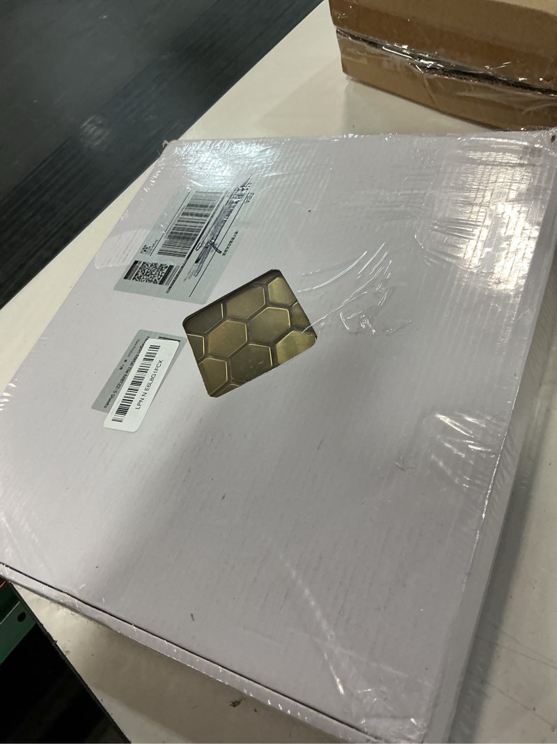 Condition photo showing New/Like New for blujellyfish hexagon gold backsplash tiles metal mosaic tile stainless steel brushed/shiny kitchen bathroom backsplash shower floor wall accent tiles (5 square feet)