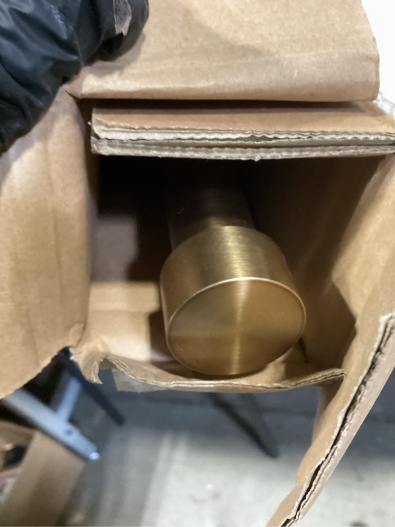 Condition photo showing Good Condition for gold curtain rods for windows 48 to 86 inch,adjustable drapery rods with aluminum end cap and full surround brackets,1-inch window curtain rod for wall and ceiling mount 48-86" gold