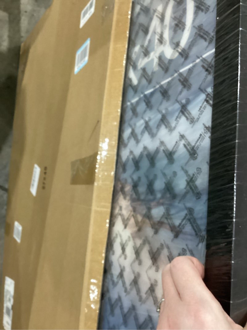 Condition photo showing As Is for 27x40 poster frame black, 27x40 inch movie poster frame with hd plexiglass durable and scratch-proof for horizontal or vertical wall mounting, 1 pack black 27x40