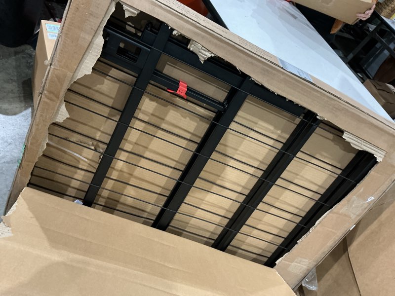 Condition photo showing Good Condition for amazon basics foldable metal platform bed frame with tool free setup, 18 inches high, sturdy steel frame, no box spring needed, twin, black twin 18 inch ( foldable)