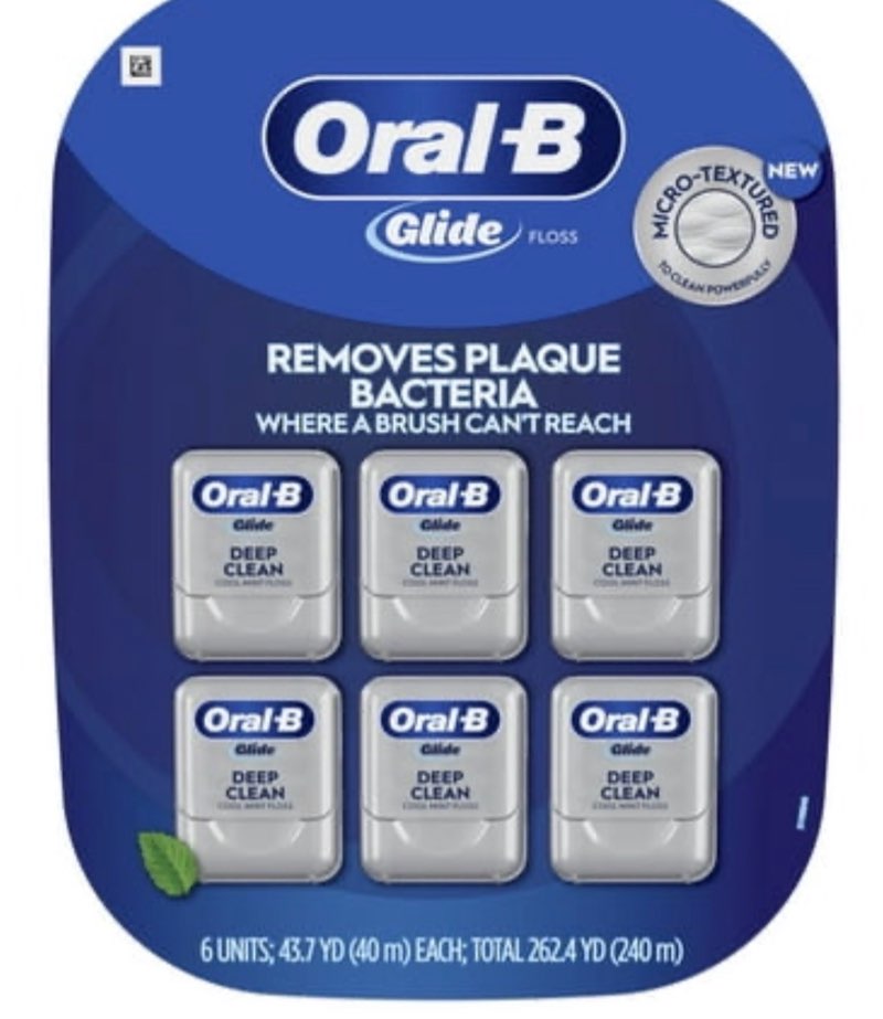 Oral-B Glide Deep Clean Dental Floss  Cool Mint  Value 6 Pack (40m Each)