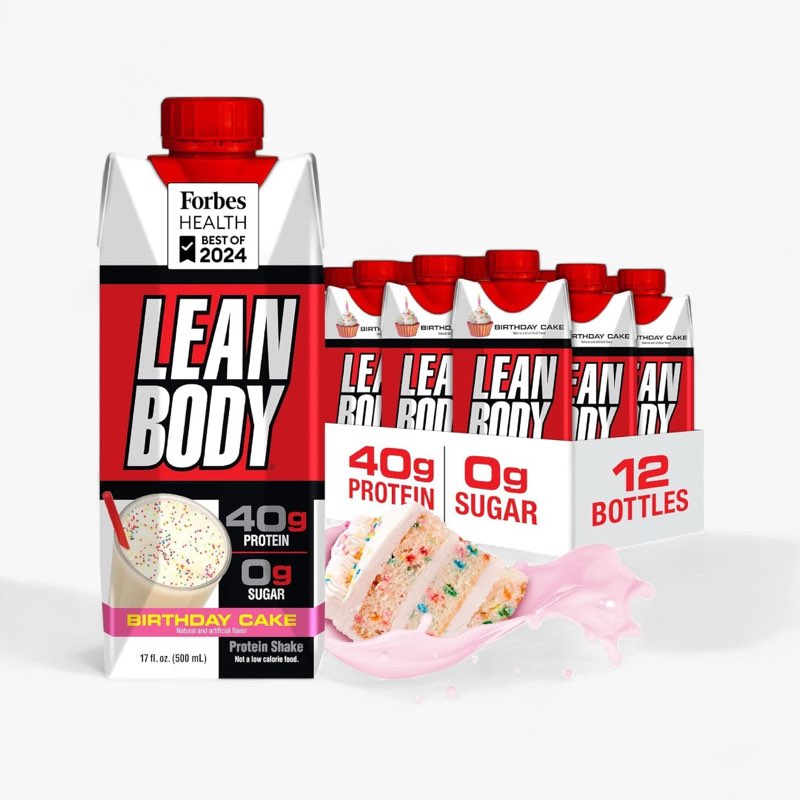 Lean Body Protein Shake - Birthday Cake (12 Drinks, 17 Fl. Oz. Each)