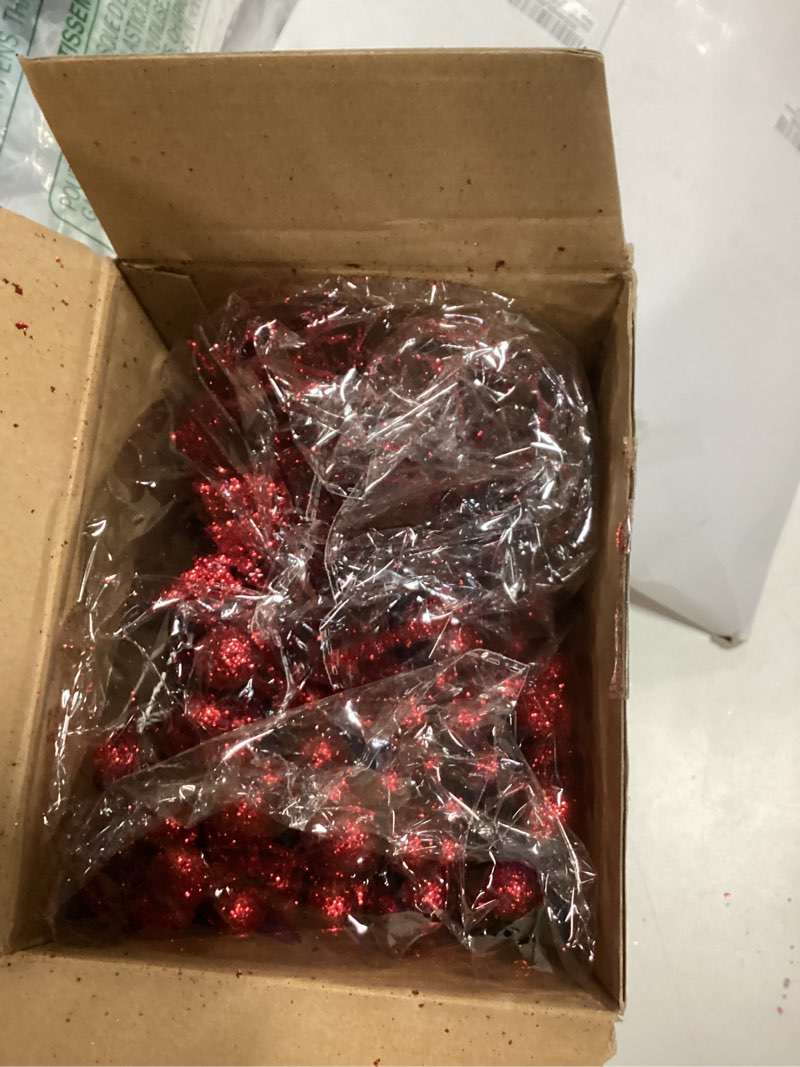 Condition photo showing New/Like New for 75 Pcs Halloween Glitter Branches 3 Styles Artificial Christmas Picks Berries Stems Pine Needles Floral Twig Spray for Xmas Tree Ornaments DIY Wreath Garland(Burgundy)