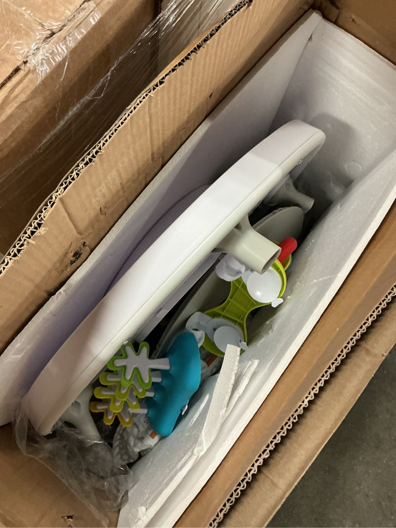 Condition photo showing As Is for skip hop baby activity center: interactive play center with 3-stage grow-with-me functionality, 4mo+, explore & more explore & more activity center