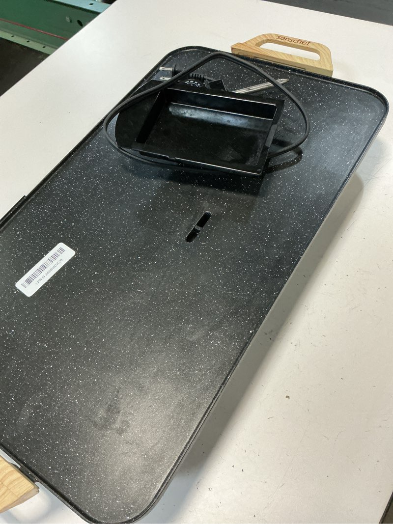 Condition photo showing Good Condition for SENSCHEF CookSimple Everyday 20"x12" Electric Griddle–1700W Nonstick ILAG Granite Surface, Large Flat Design, Perfect for Family Meals, Pancakes&Eggs, Fast Even Heating, Easy to Clean, Granite Black Flat Design Granite Black