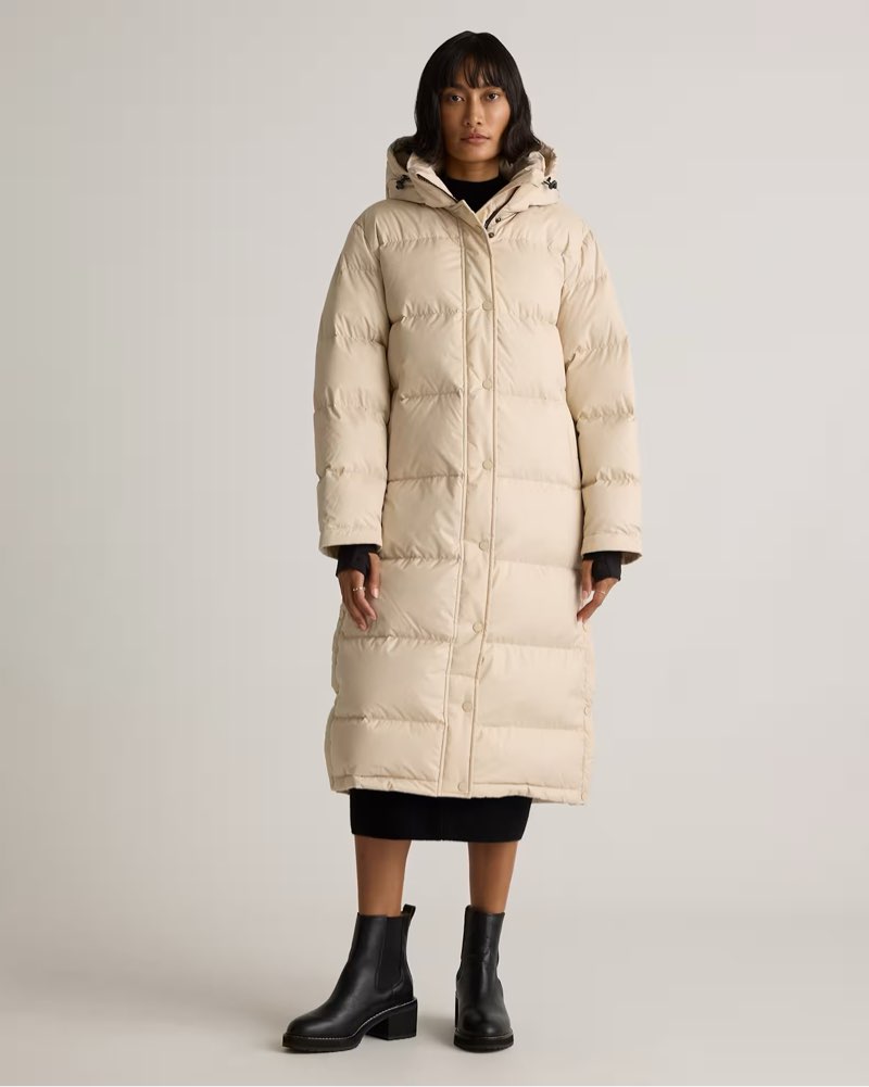 Quince, Responsible Down Long Puffer Jacket / L/oatmilk