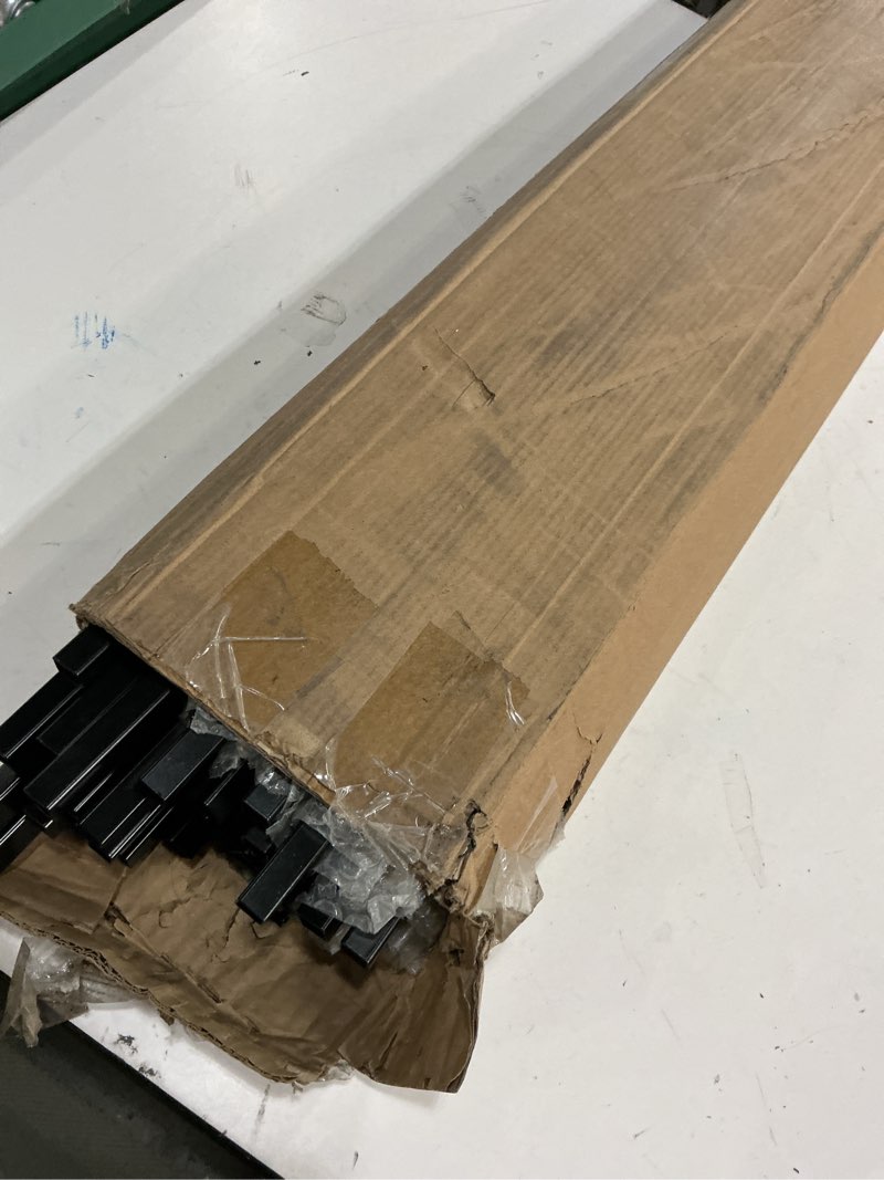 Condition photo showing Good Condition for 30 pcs square 1/2" x 44" wrought iron plain balusters for staircase, metal hollow spindles deck baluster for indoor stairs (satin black- pack of 30) 1/2" square straight 30