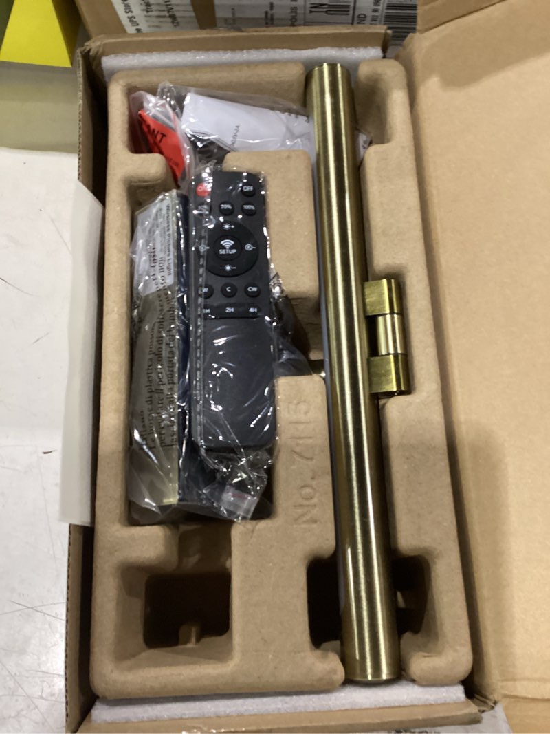 Condition photo showing New/Like New for tassuowell wireless picture lights for wall,12 inch battery operated picture light,3cct dimmable lights for pictures on wall with timer and remote for display photo frame (antique bronze, 12inch) antique bronze 12inch