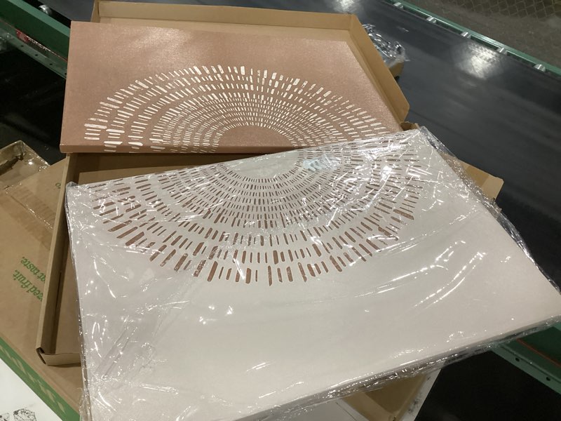 Framed Beige Abstract Canvas Wall Art Bohemian Polka Dot Pattern Neutral Minimalist Painting Poster 