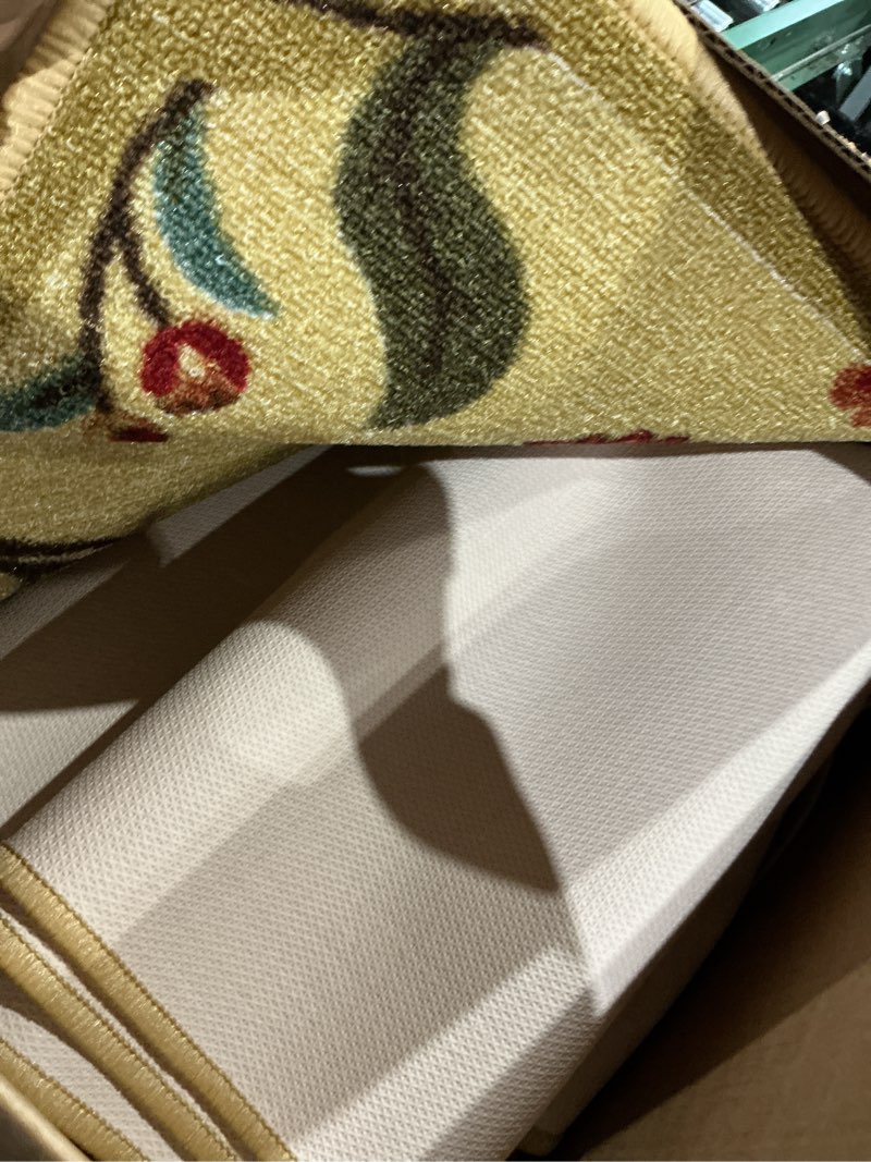 Condition photo showing Good Condition for ottomanson 5' x 6'6" rugs for living room floral area rug for bedroom - non slip durable large floor carpet for high traffic areas - indoor rug for dining room kitchen kids playroom, beige floral beige rug 5' x 6'6" (rug)