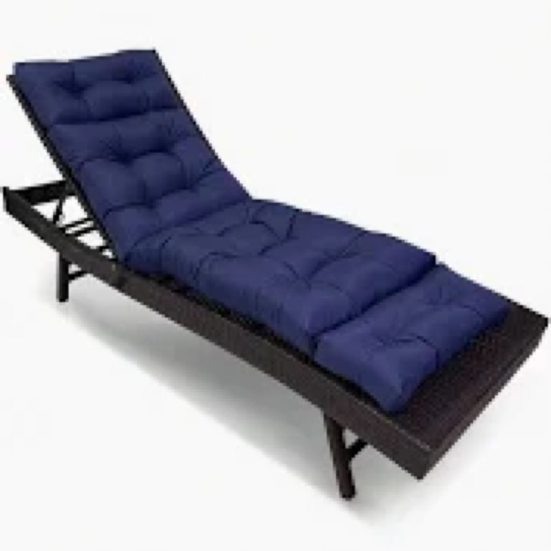 Waterproof Lounge Chair Cushion Outdoor for Chairs, Fade Resistant Chaise Lounger Replacement Cushio