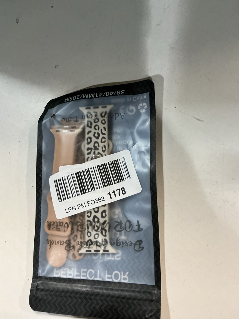 Condition photo showing New/Like New for 3 Pack Leopard Engraved Bands Compatible with Apple Watch Band 41mm 40mm 38mm 42mm 44mm 45mm 46mm 49mm Women, Soft Silicone Cheetah Embossed Sport Strap for iWatch Series 10 9 8 7 6 5 4 3 2 1 Ultra Nud&Black,Starlight&Black,Starlight&Nude Tan 38/40/41/42mm(Series 10)