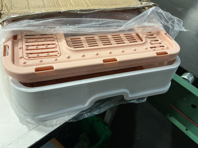 Condition photo showing Good Condition for panghuhu88 foldable litter box with lid, large top entry cat toilet, enclosed potty include litter scoop, drawer type easy clean pan (pink, 20" l x 16" w x 15" h)