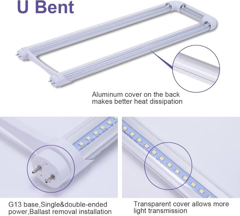 Greess 6 n led hybrid u bend liner lamp T8 