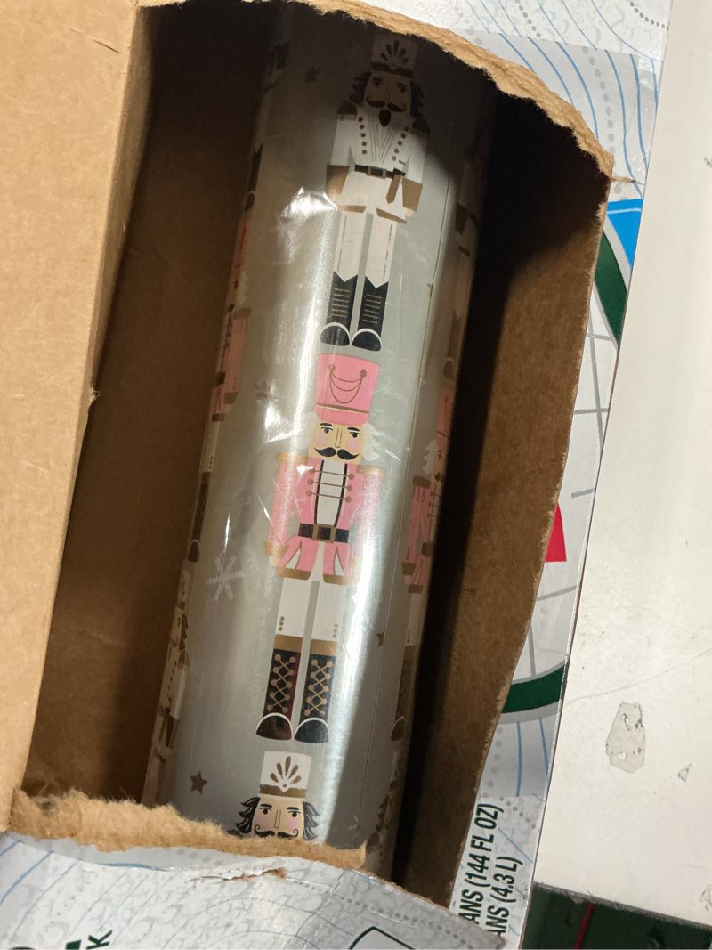 Condition photo showing Good Condition for WRAPAHOLIC 30 Inch Jumbo Reversible Nutcracker Christmas Wrapping Paper - 30 Inch x 100 Feet Jumbo Roll Nutcracker and Candy Cane Design Printed on Pearlized Paper for Chrsitmas, Holiday, Party 30 inch x 100 feet (Pack of 1) Pink - Nutcracker & Candy Cane