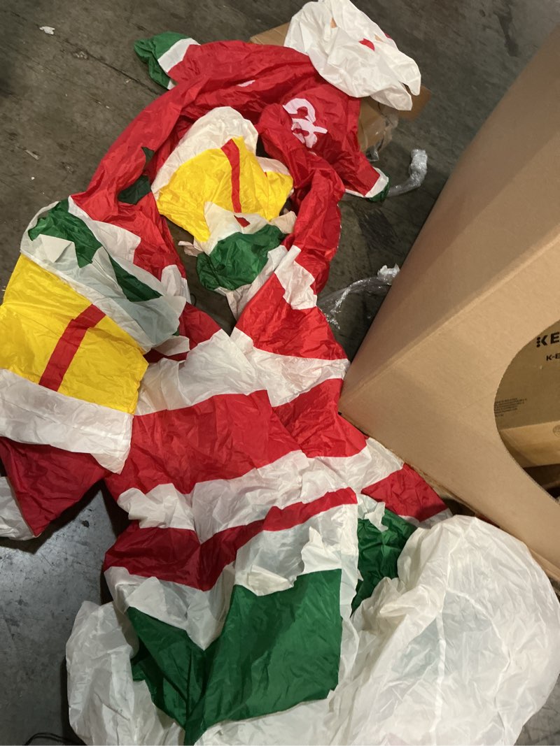 Condition photo showing As Is for 10 FT Christmas Blow Up Yard Decorations, Christmas Santa Inflatable Outdoor Decoration Built-in Bright LED Light, Outdoor Inflatable Christmas Decorations for Garden Patio Lawn Xmas Decorations(SIMILAR NO SAME)