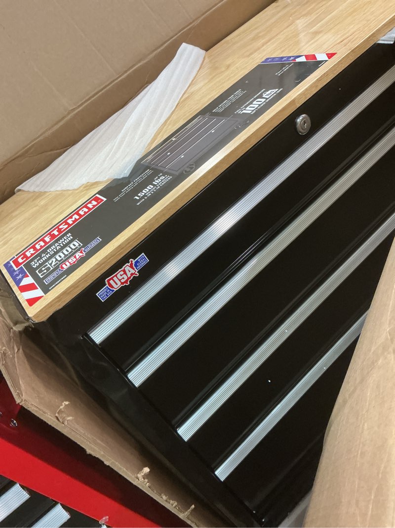 Condition photo showing Good Condition for Craftsman Rolling Tool Cabinet: Black / Black Drawer, 37 in W x 18 in D x 36 1/2 in