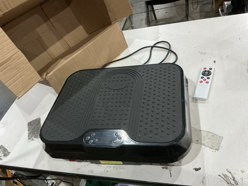 Condition photo showing Good Condition for vibration plate exercise machine, vibration plate for lymphatic drainage weight loss, 400 lbs capacity full body workout fitness platform for home women men (black-s)