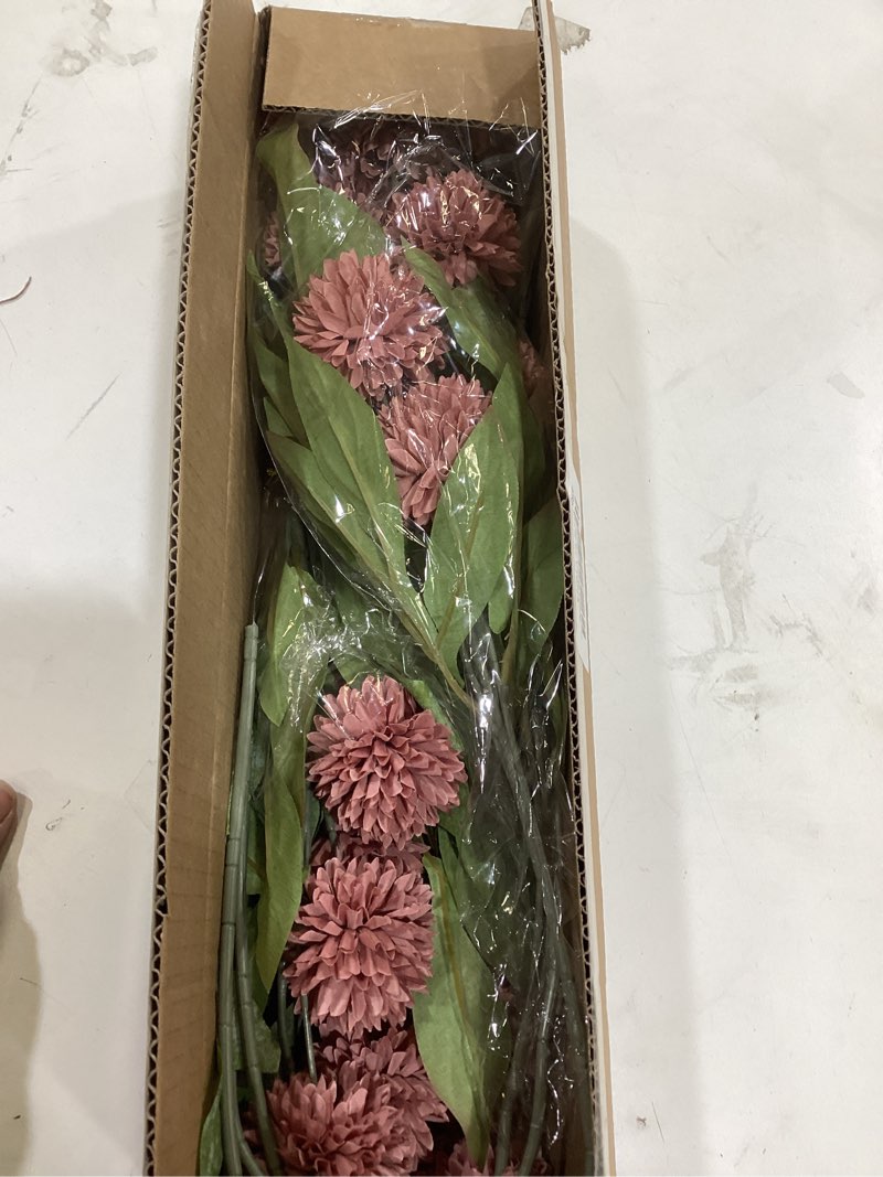 Condition photo showing As Is for VIERENA 6 Pcs Faux Silk Pompon Mum Artificial Flowers for Vase -27", Bulk Fake Chrysanth Branches with Stems for DIY Bouquet Centerpieces Wedding Fillers Arrangements Shower Decorations (Warm Pink) 6 Warm Pink