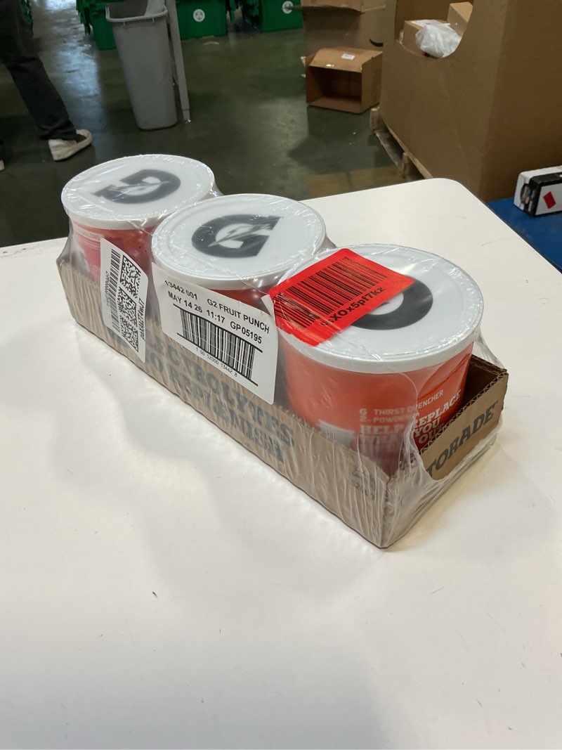 Condition photo showing New/Like New for (Best by date 5/14/2026) Gatorade Thirst Quencher Powder, G2 Fruit Punch, 19.4 Ounce, pack of 3 G2 Fruit Punch 19.4 Ounce (Pack of 3)