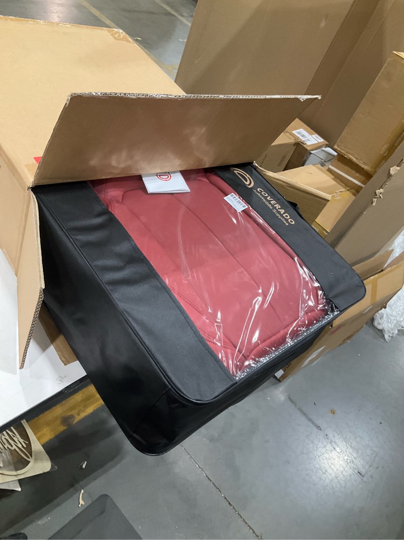 Condition photo showing New/Like New for coverado car seat covers full set, seat covers for cars, red car seat covers front seats and back car seat protector waterproof, leather car seat cushion universal fit for most cars blue red fullset